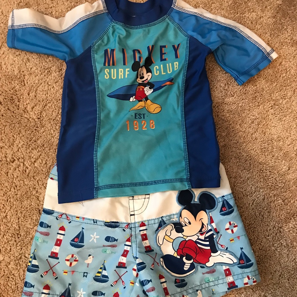 Disney swim shorts & rash guard